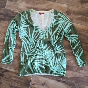 Merona Palm Leaves Print Cardigan